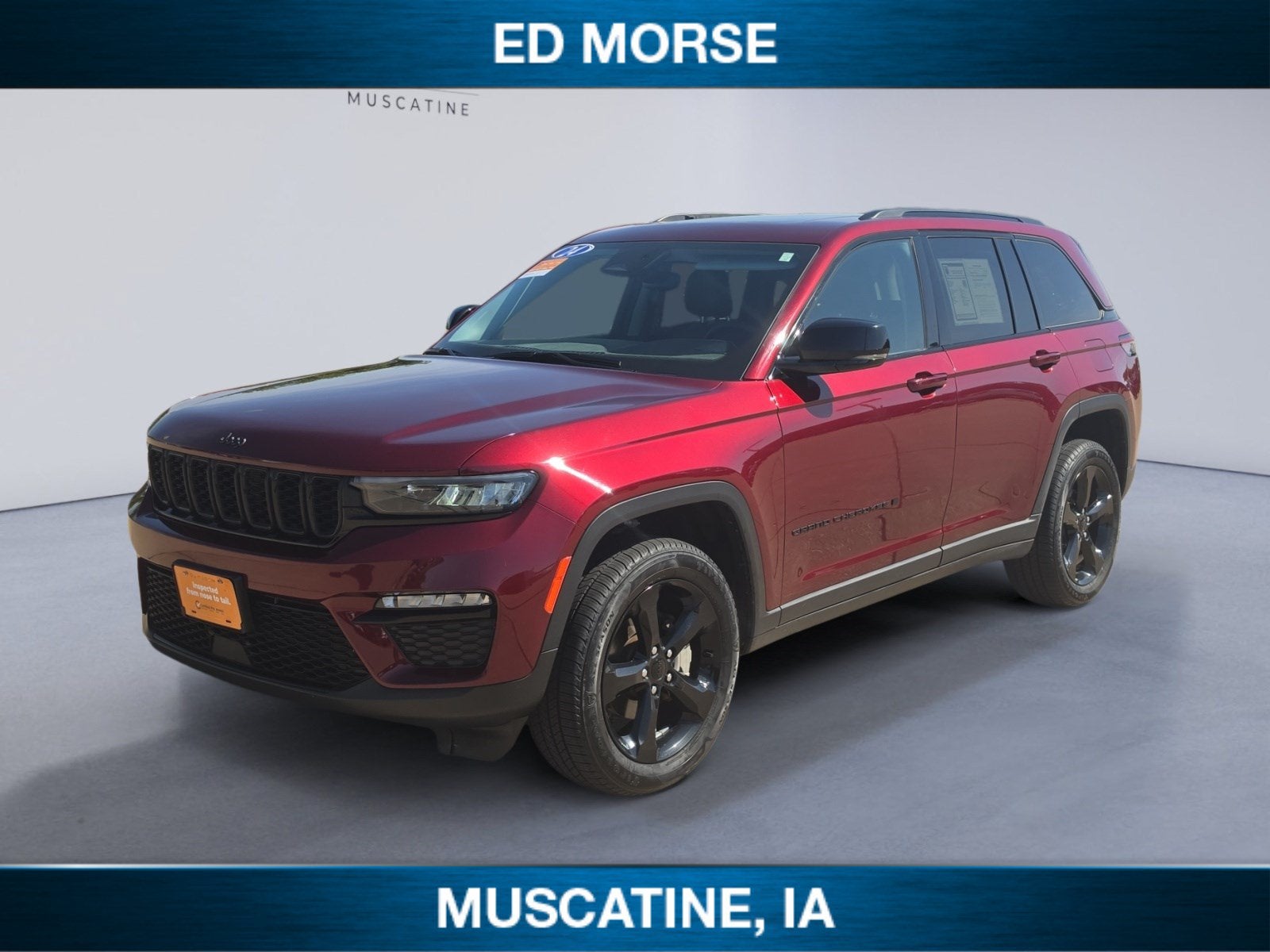 2024 Jeep Grand Cherokee Limited in Velvet Red Pearlcoat — front three-quarter view