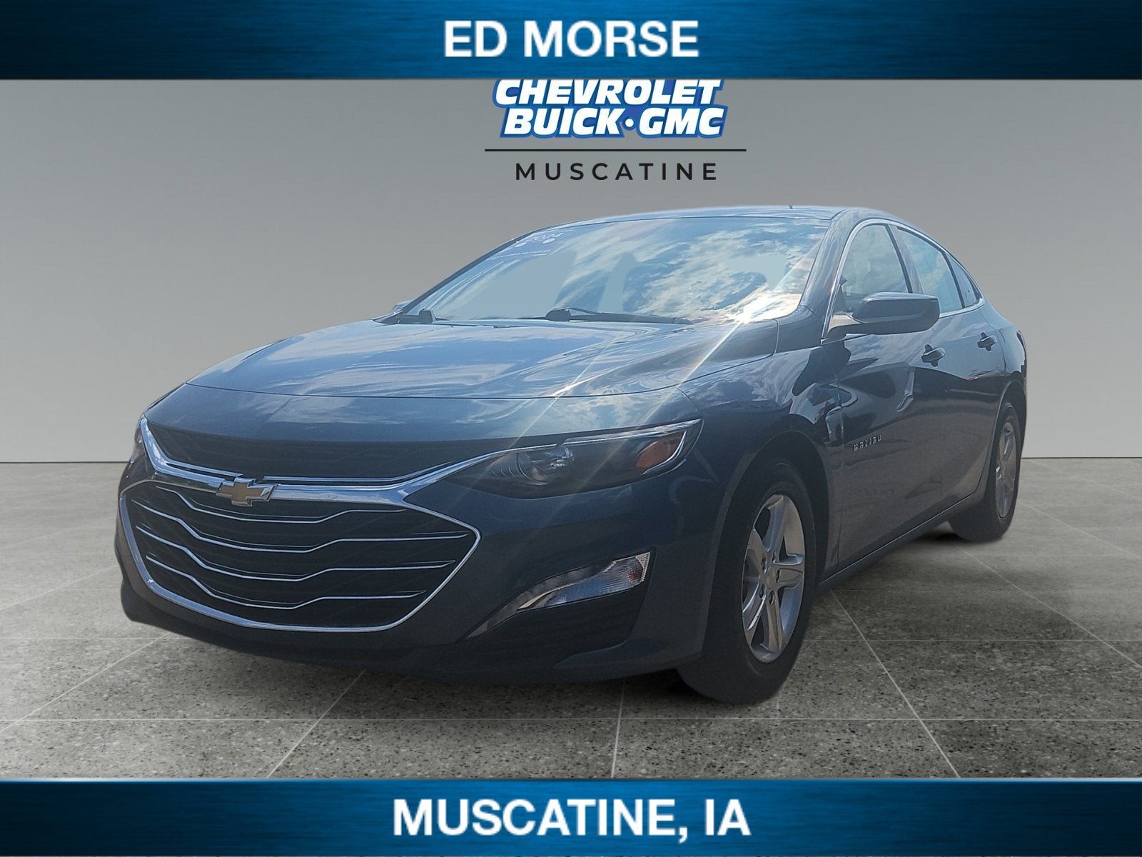 2024 Chevrolet Malibu 1LT in Lakeshore Blue Metallic — front three-quarter view