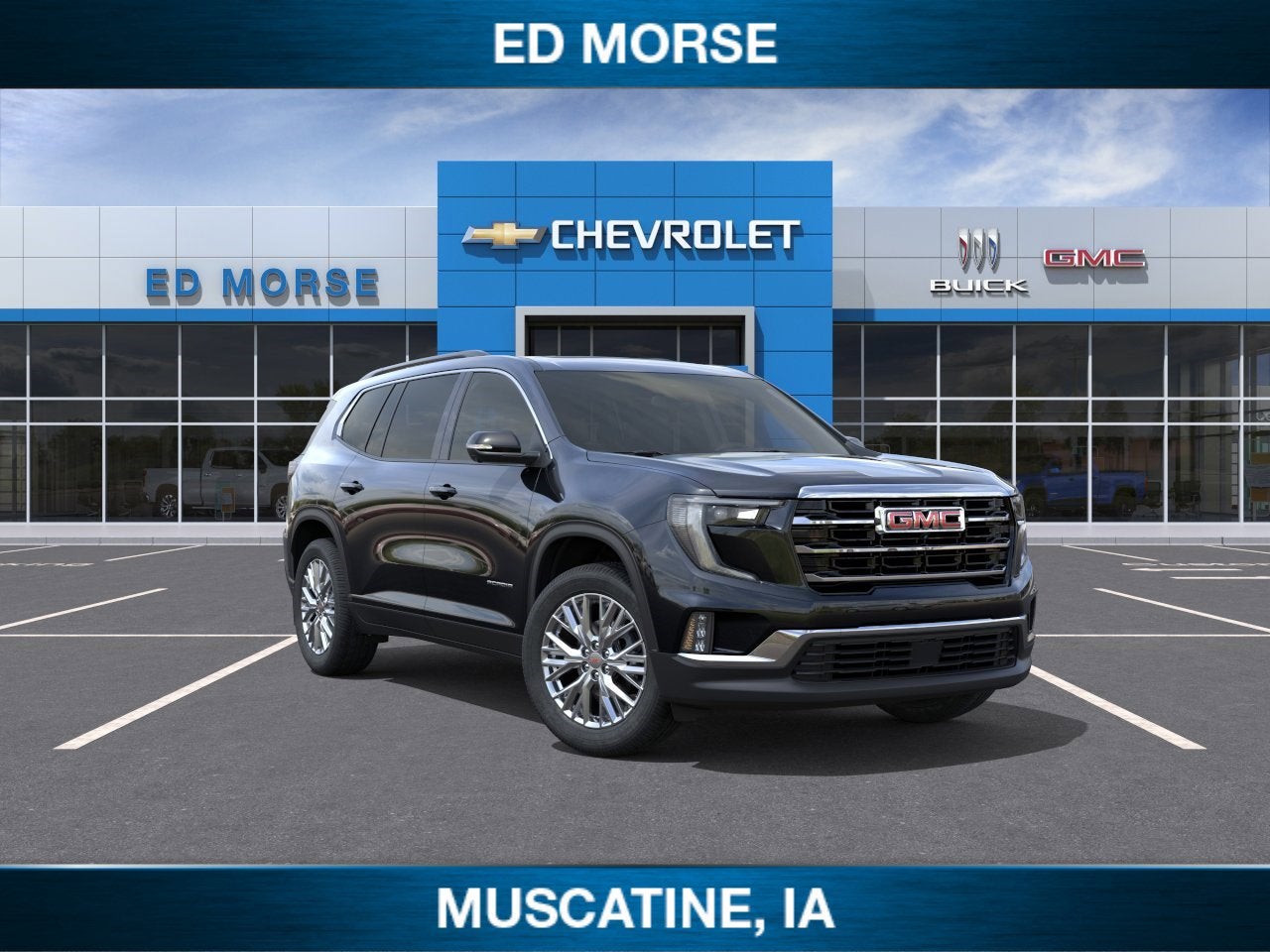 2026 GMC Acadia Elevation in Ebony Twilight Metallic — front three-quarter view