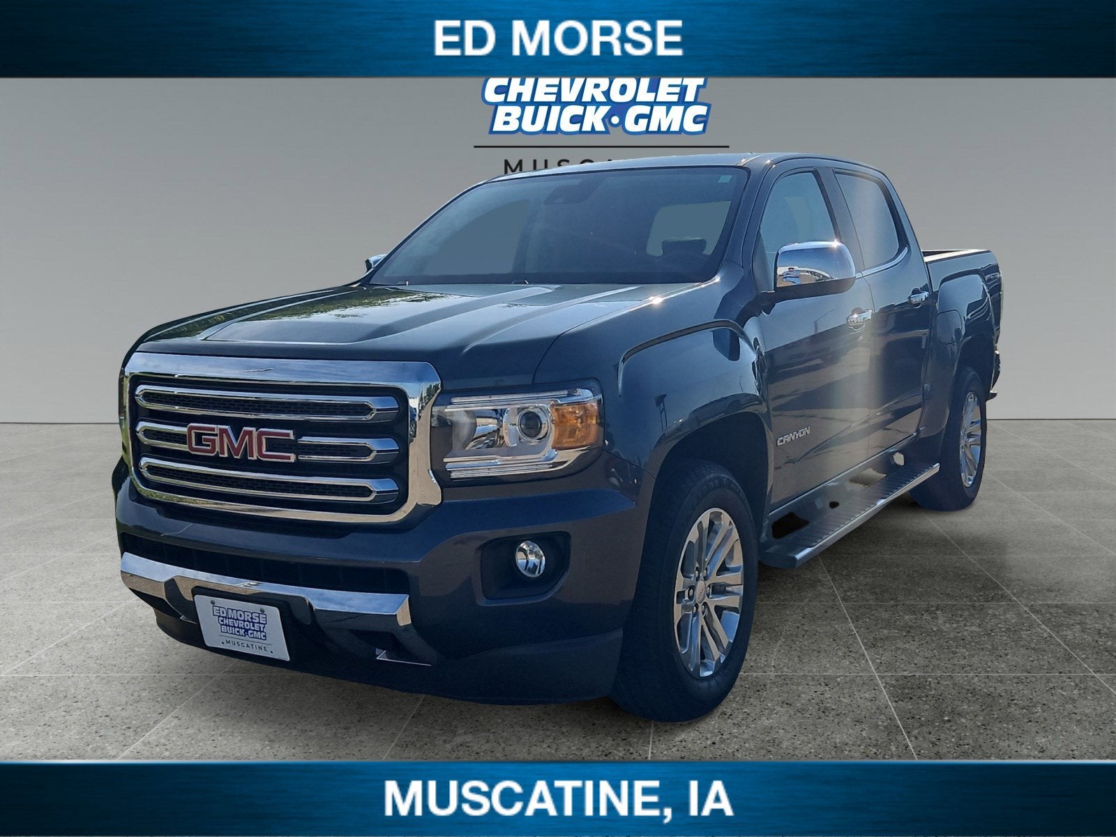 2015 GMC Canyon 4WD SLT in Cyber Gray Metallic — front three-quarter view