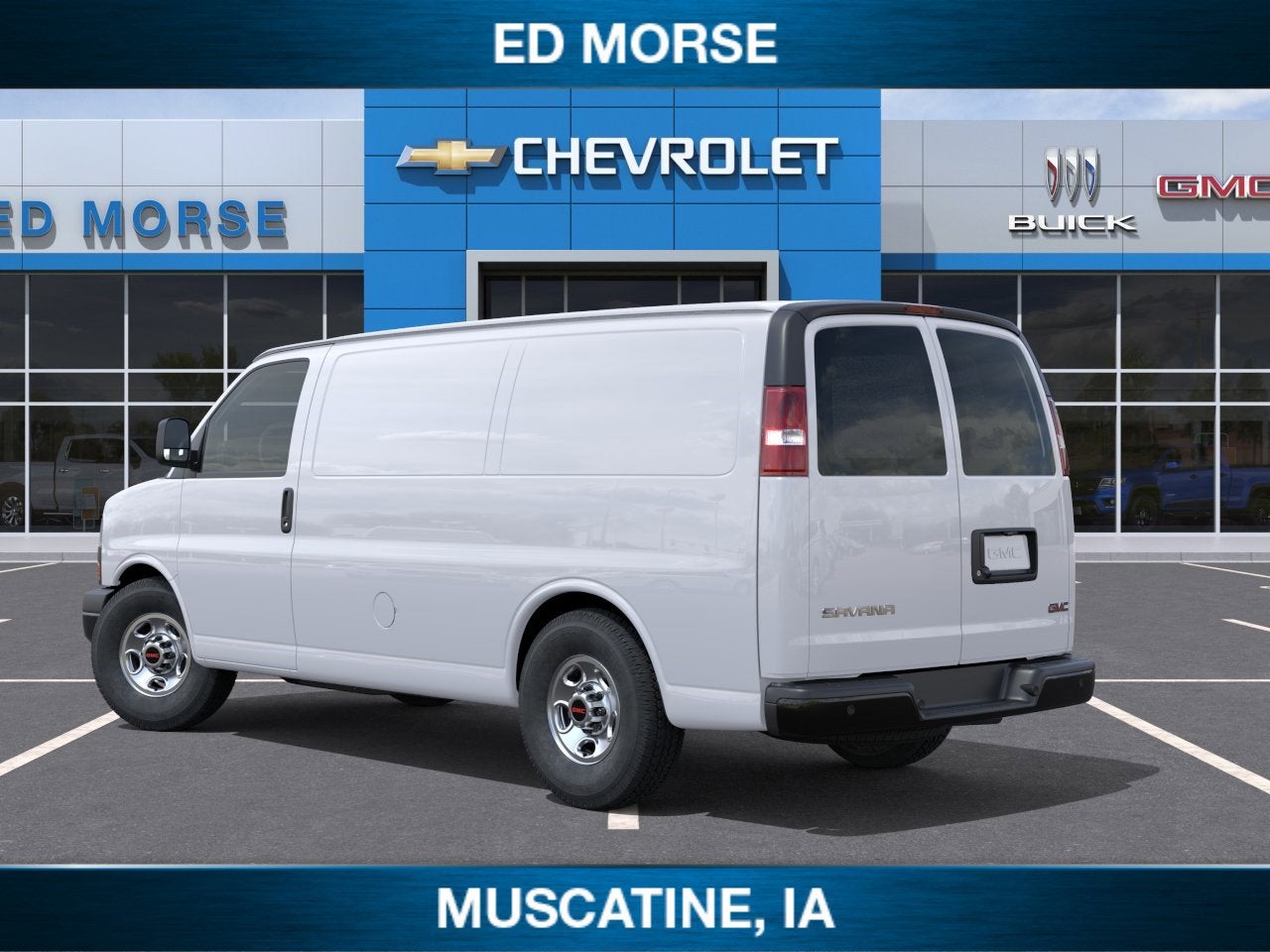 2026 GMC Savana Cargo — rear three-quarter view