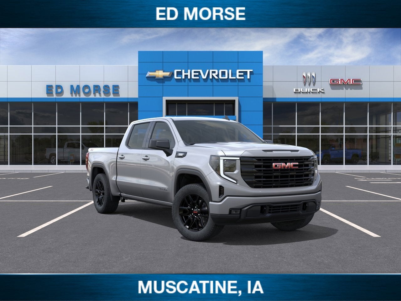 2026 GMC Sierra 1500 Elevation in Sterling Metallic — front three-quarter view