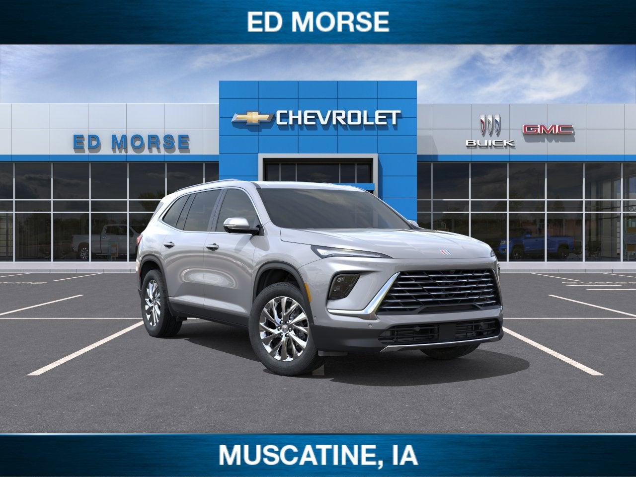 2026 Buick Enclave Preferred in Moonstone Gray Metallic — front three-quarter view