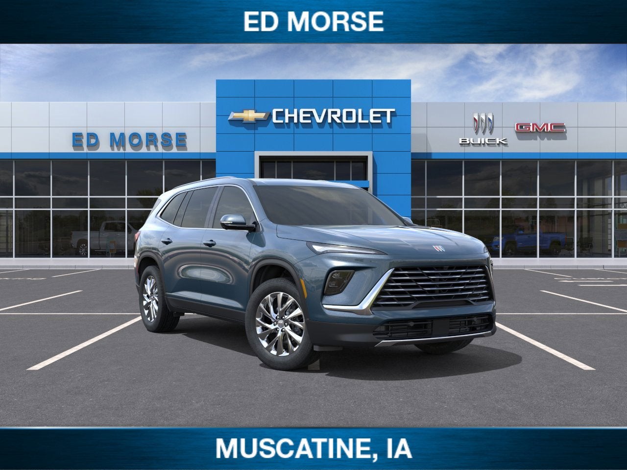 2026 Buick Enclave Preferred in Ocean Blue Metallic — front three-quarter view