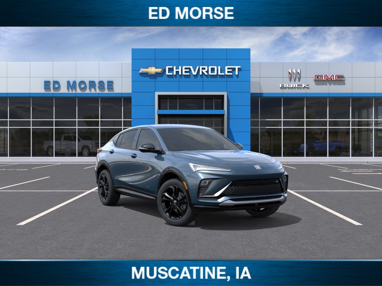 2026 Buick Envista Sport Touring in Ocean Blue Metallic — front three-quarter view