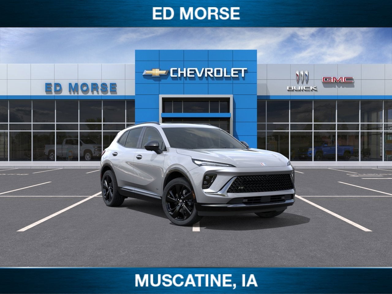 2026 Buick Envision Sport Touring in Moonstone Gray Metallic — front three-quarter view
